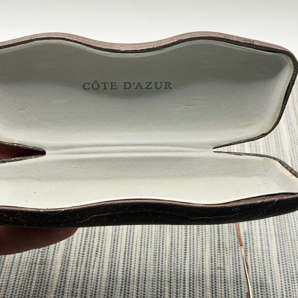 Cote D'Azur Eyeglass Frames 51-17-135 Mauve Silver Semi Rimless‎ Oval with Case
